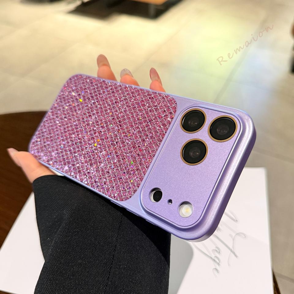Official Phone Case For For Iphone 1 14 11 12 13 16 17 Pro Max 17Pro  Bling Bling Glitter LEN Shockproof Protector Cover