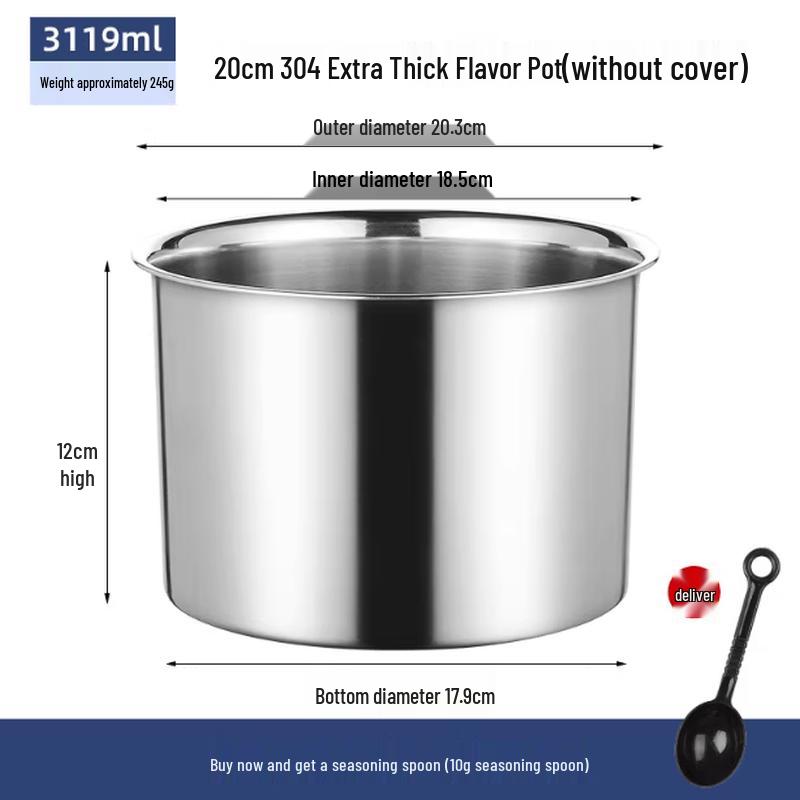 

Mubaisen Stainless Steel Ingredient Pot with Lid