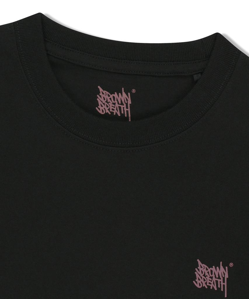 BROWNBREATH W Tag Crop Tee - Black