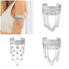 Durable Metal Coin Leaf Tassels Arm Cuffs Bracelet Gold Silver Armlet For Everyday Or Special Event
