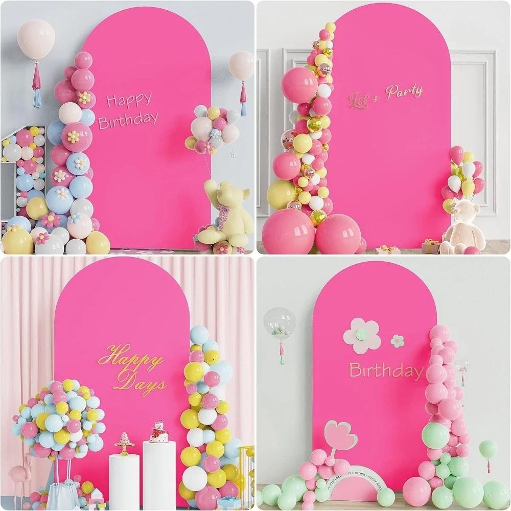 Polyester Wedding Arch Cover Round High Elasticity Arch Backdrop Cover Background Solid Color Ceremony Banquet Decoration