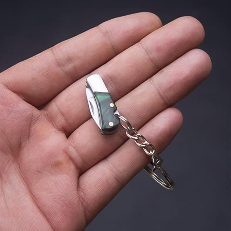 Mini Knife Keychain Survival Stainless Steel Multifunctional Folding Practical High-hardness Portable Tool Accessories