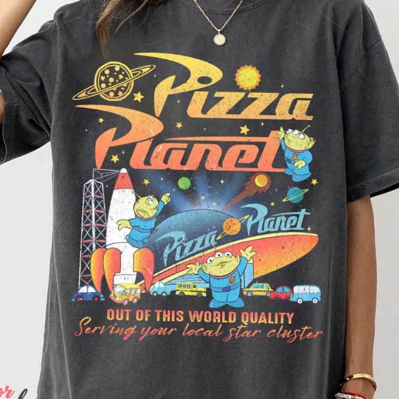 Vintage Pizza Planet Toy Story shirt, Aliens Pizza planet Tee, WDW Disneyland Toy Story land trip shirt, Pizza lover Tee, Kid & Adult shirts M