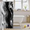 1pc Black and White Shower Curtain for Bathroom Decor 72" L x 72" W Modern Abstract Marble Bath Curtain Aesthetic Ink Textu