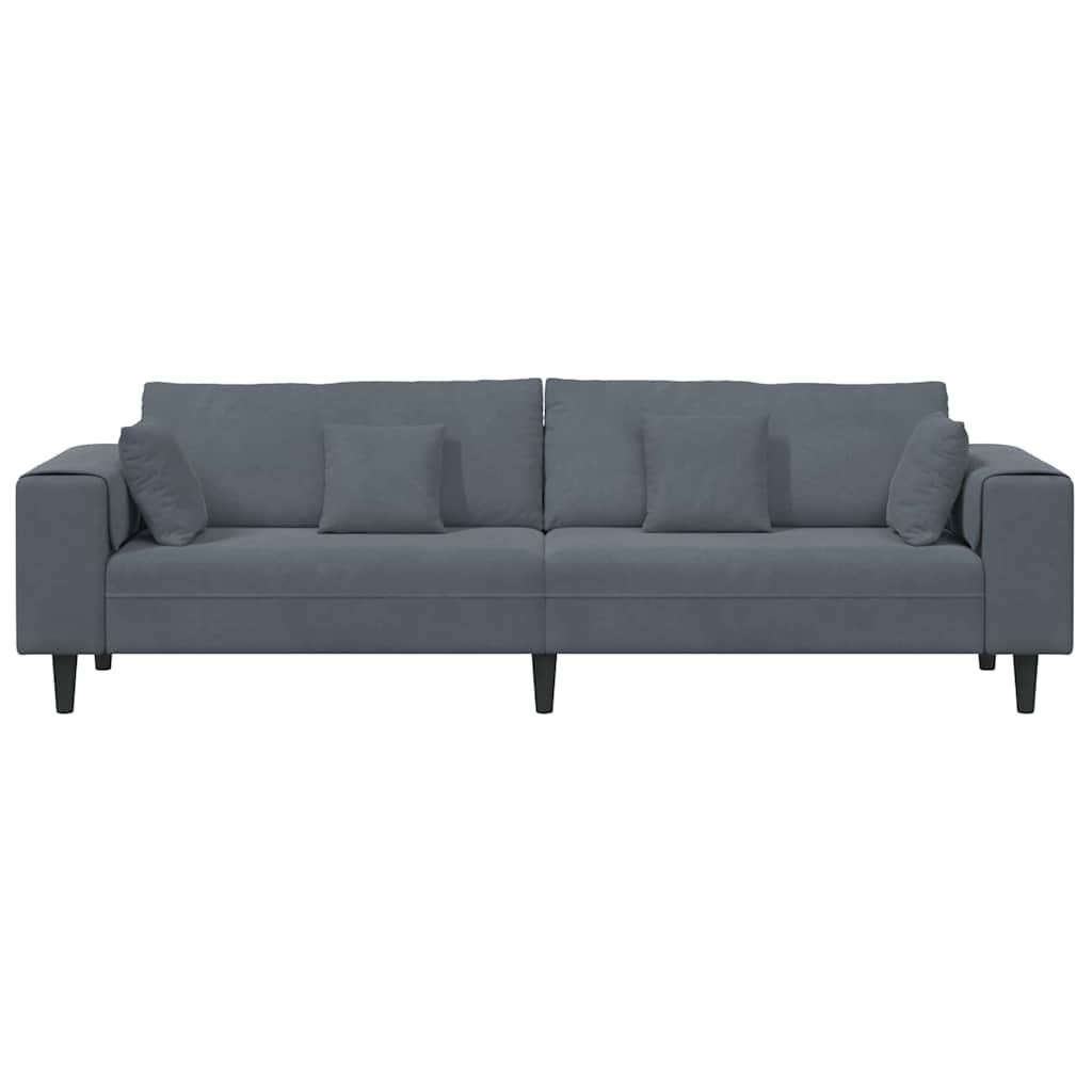 Dark Grey Sofa 250 X 77 X 76 Cm Velvet