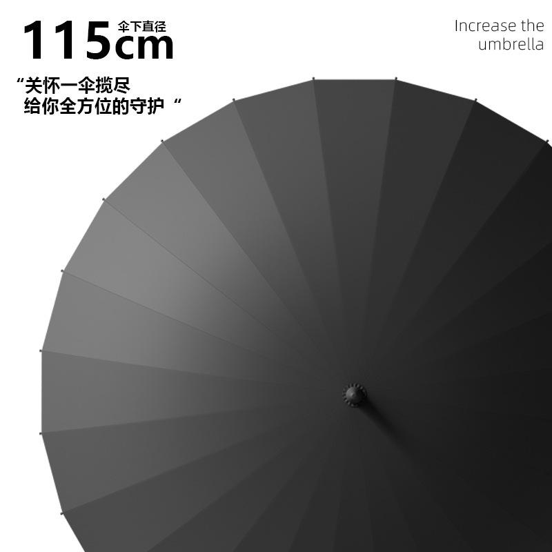 New 24K straight rod umbrella, wind-resistant enlarged full fiber long-handled umbrella, double golf umbrella
