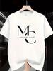 Large Intertwined MC Letters With Sleek Modern Font Representing Minimalism And Confidence Printed Boldly On Front Unisex T-Shirt