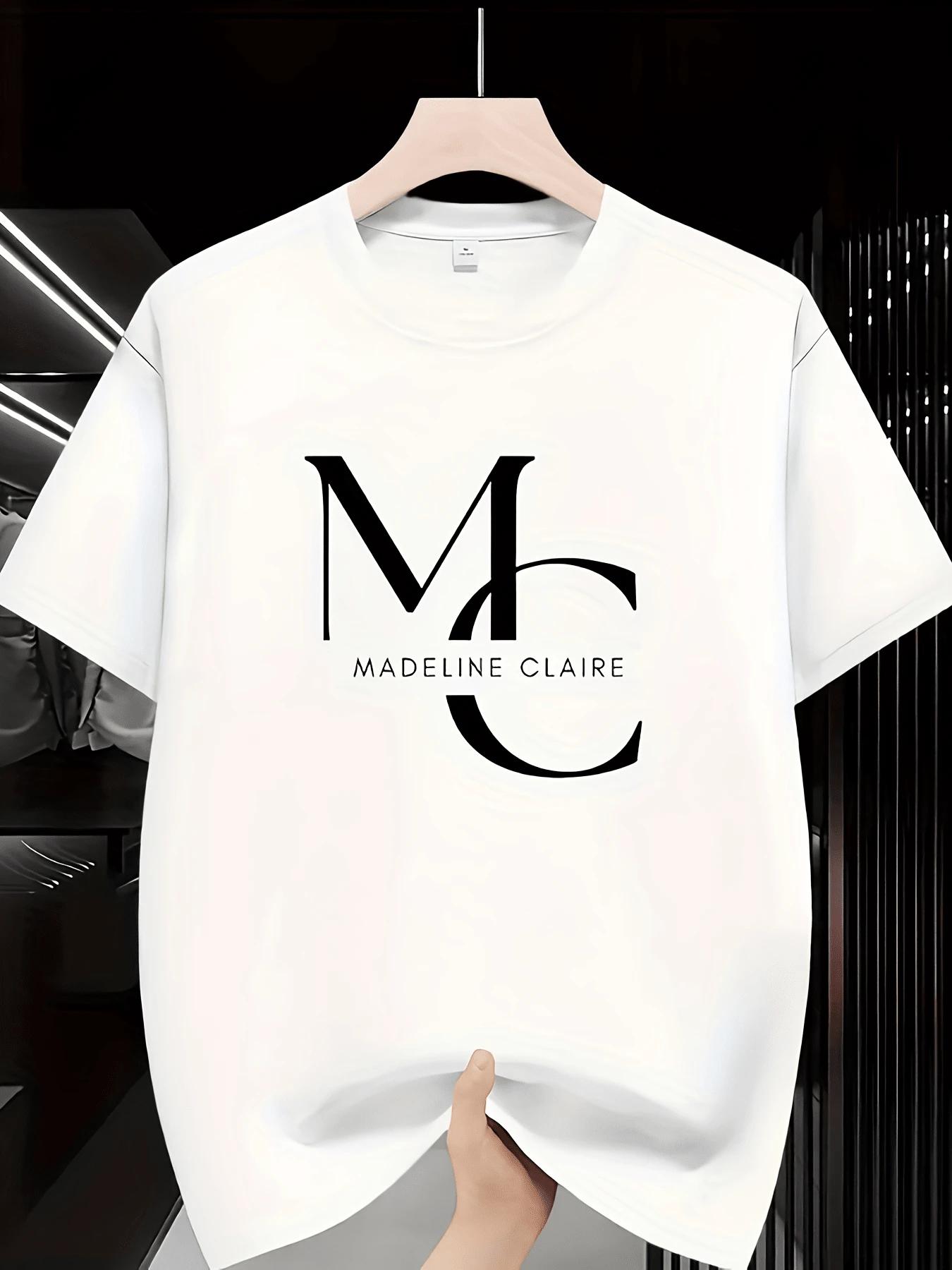 

Large Intertwined MC Letters With Sleek Modern Font Representing Minimalism And Confidence Printed Boldly On Front Unisex T-Shirt S