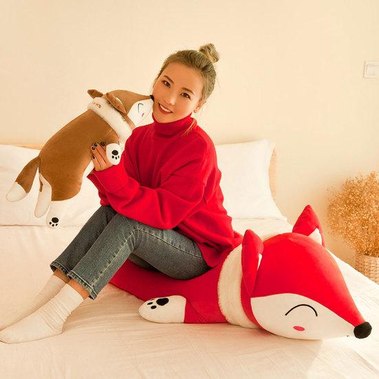 35/50/60cm Cute Simulation Fox Soft Stuffed Plush Toy Sleeping Doll Home Pillow