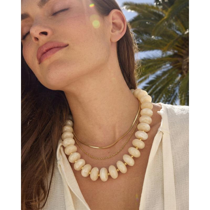 Collana Colorata Esagerata con Perline alla Moda per Donna Design di Nicchia Collana Impilabile Versatile