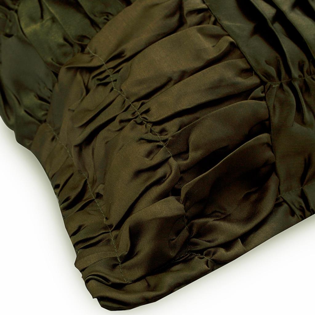 The HomeCentric Couch Pillow Cover Green Satin Throw Pillow Covers Handmade Pillow Cover Solid Color Throw Pillow Covers Contemporary-Dreamy Olive