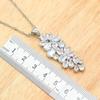 New  Color Bridal Jewelry Sets For Women White Purple Stones Necklace Pendant Bracelets Earrings Rings Gift Box