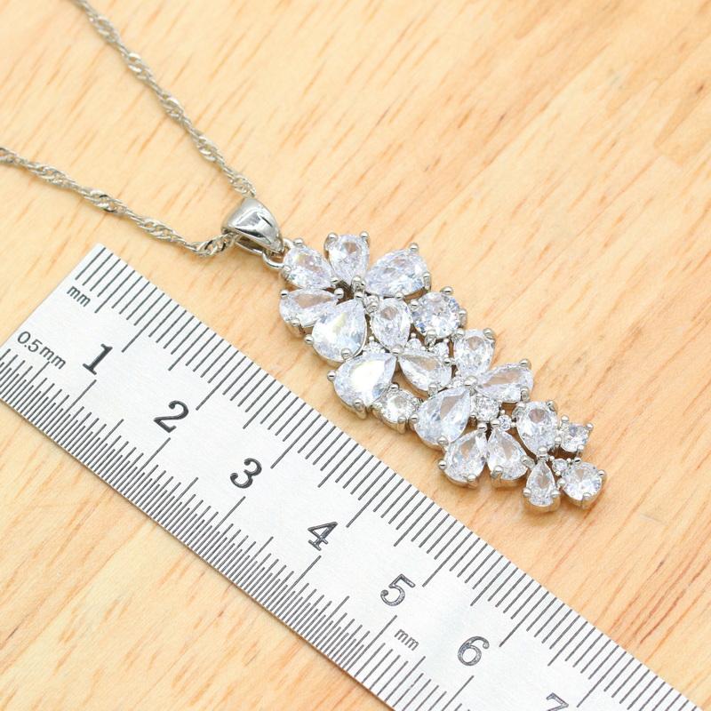 New  Color Bridal Jewelry Sets For Women White Purple Stones Necklace Pendant Bracelets Earrings Rings Gift Box