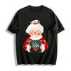 2026 New Year Festive Grandma Print Holiday Casual Top Pure Cotton T-shirt