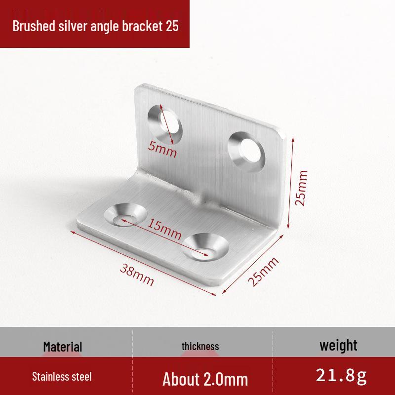 Thickened Stainless Steel 90° L-Shaped Angle Bracket for Shelf and Furniture Support
