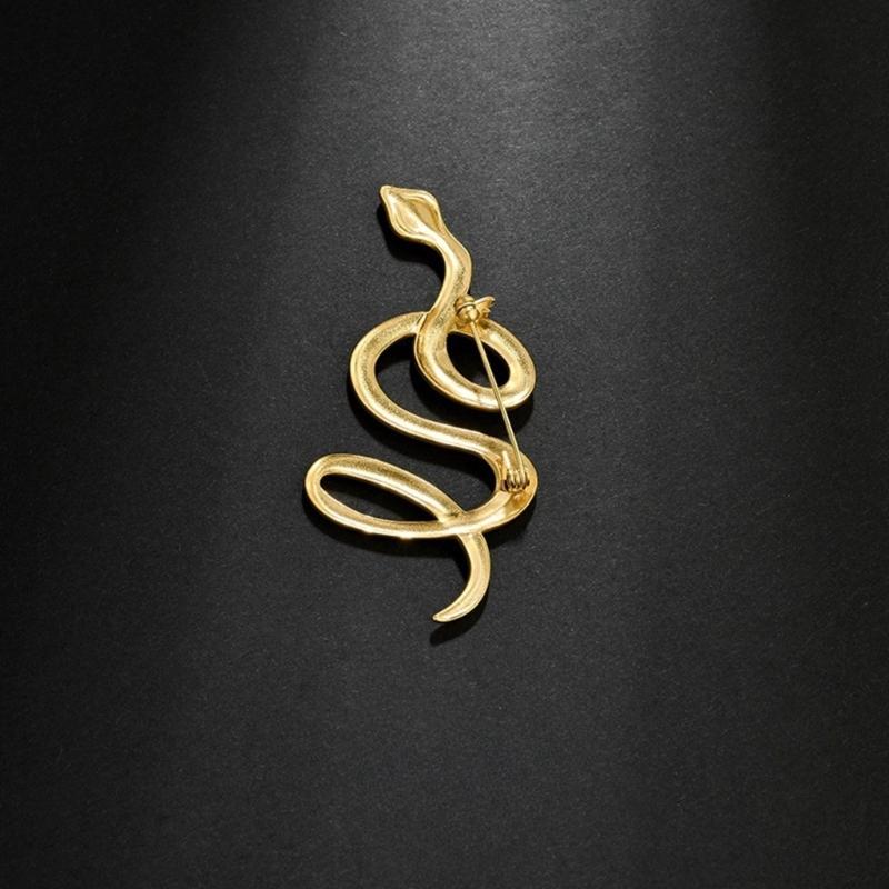 Unique Gold Snake Brooch Symbolizing Strength and Elegant Fashionable Accessory for Parties or Business Meetings