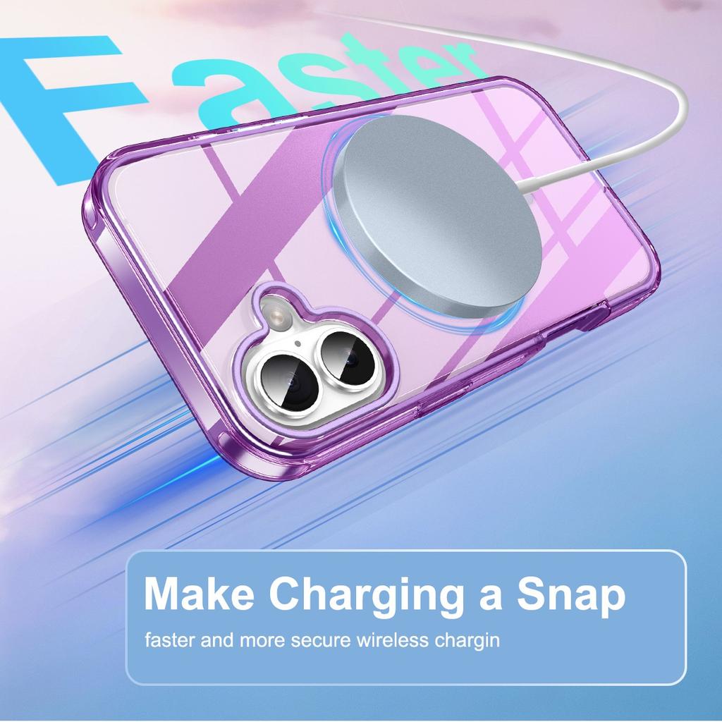 For iPhone 17 Phone Case,Compatible with MagSafe Built-in Touch Sensitive Anti-Scratch Screen Protector for iPhone17