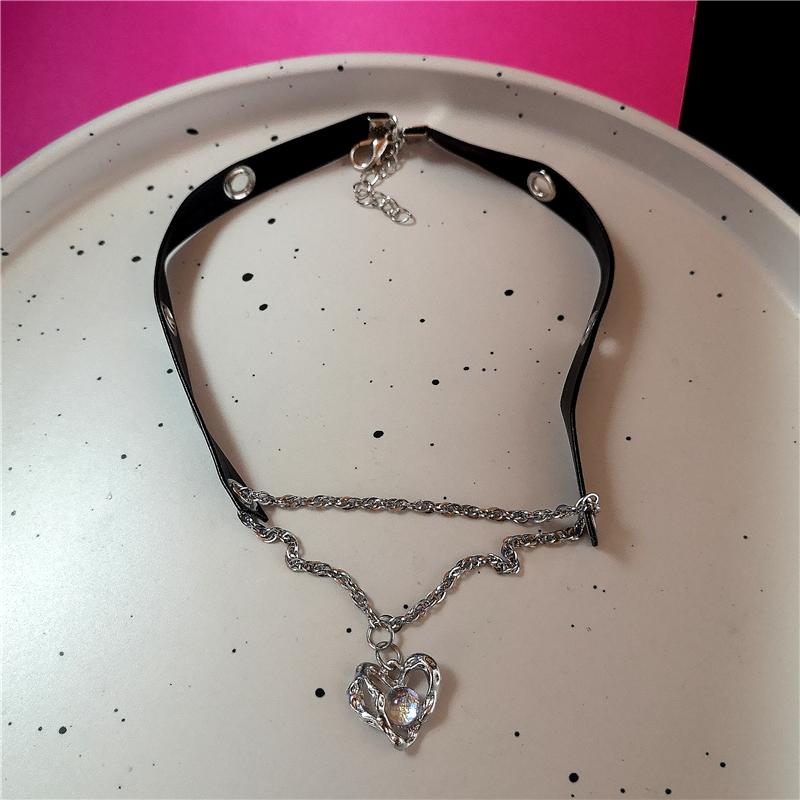 New Trendy Gothic Geometry Star Crystal Choker Pendant Chain Necklaces For Women Charm Y2K Vintage Harajuku Accessories Jewelry