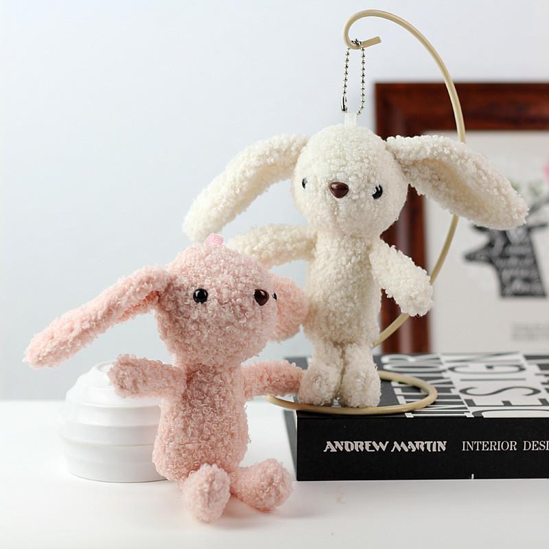Adorable Plush Bunny Keychain Soft Teddy Fur Rabbit Doll For Girls Backpack