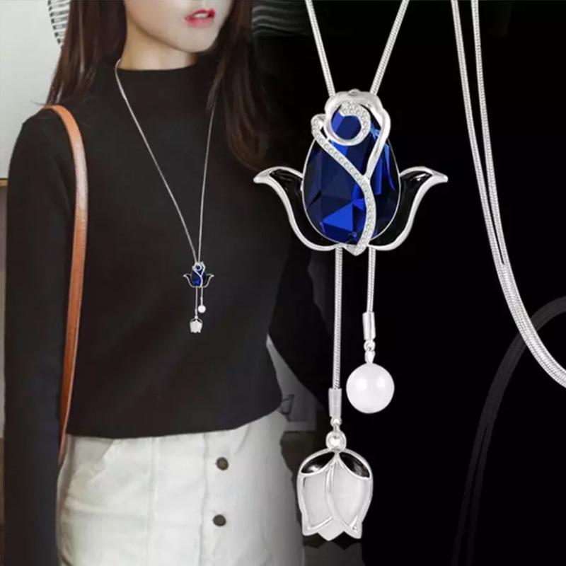 

Korean version autumn and winter sweater chain simple niche long necklace pendant fringed jewelry accessories pendant