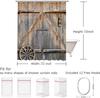 Farmhouse Barn Door Shower Curtain - Rustic Wood Plank Design 71x71 Inch, Waterproof Country Bathroom Decor with Hooks