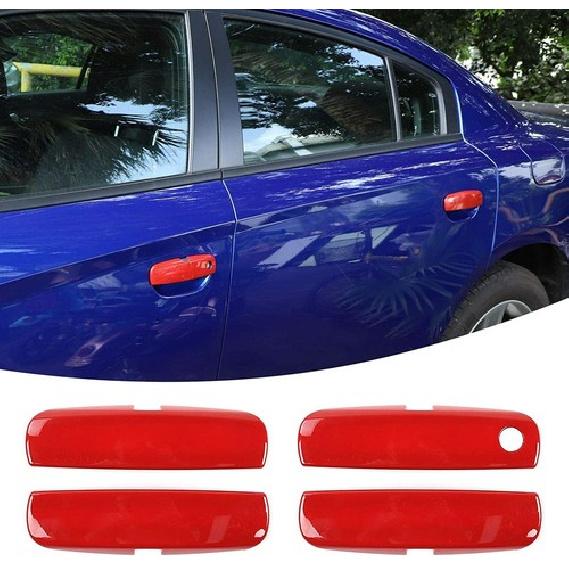 Set For 2011- Dodge Charger ABS Red Door Handle Covers Decoration Cover Trim