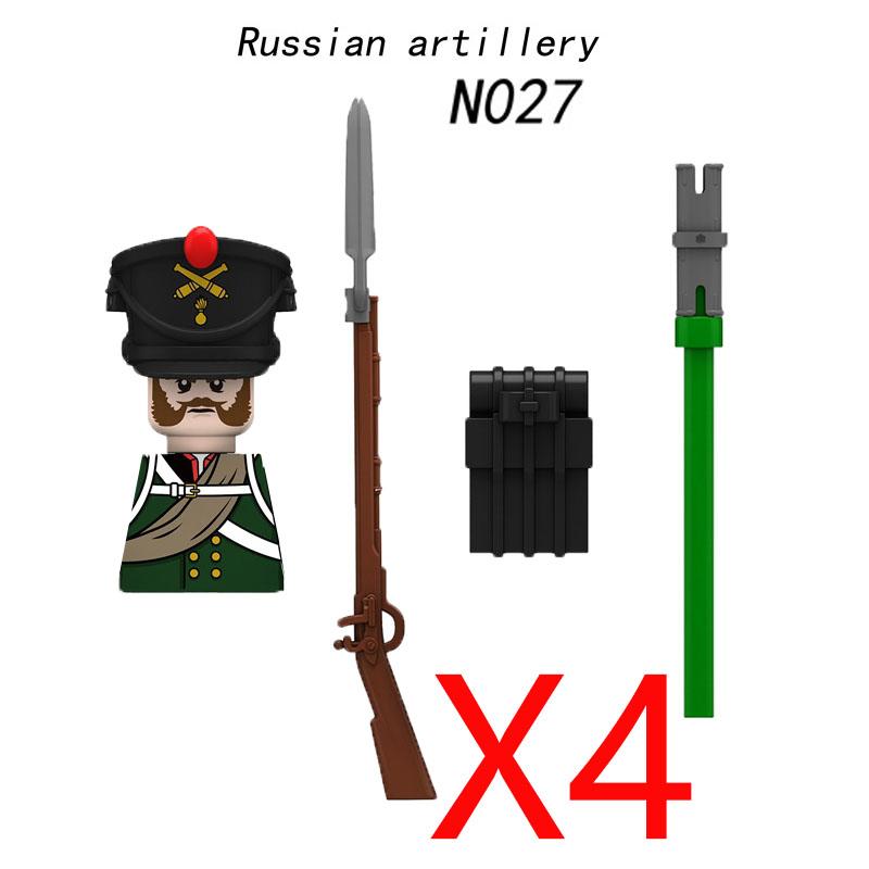 Military Medieval Building Blocks Napoleonic Wars Castle Knight Soldier Figures Weapons Guns British French Army Infantry MOC