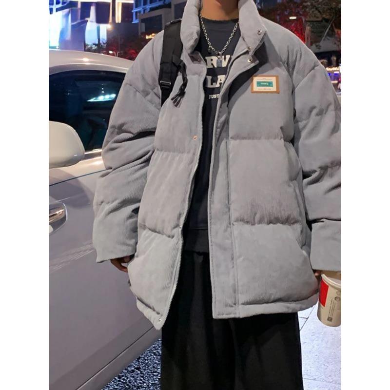 Mens Winter Down Cotton Parka Corduroy Thicken Warm Jackets Casual Loose Coat Unisex Streetwear Japanese Outwear Men
