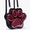 Cute Cat Paw Shape Backpack Teen Girls Daily Use Large Capacity PU School Bag Sweet Style