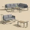Modular Outdoor Corner Garden Lounge Set 6 People, Sofas, Coffee Table and Cushions, Dark Grey