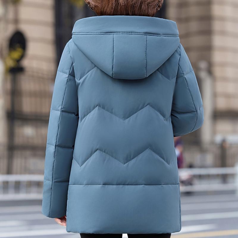 Winter Down Coats for Women Vintage Parkas Hooded Elegant Thick Warm Middle Age Women's Down Jackets Embroidery Outerwears