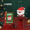 2pcs Santa Claus Figure Assembling Bricks Reindeer Puzzle Christmas Doll Ornament  New Year Gift