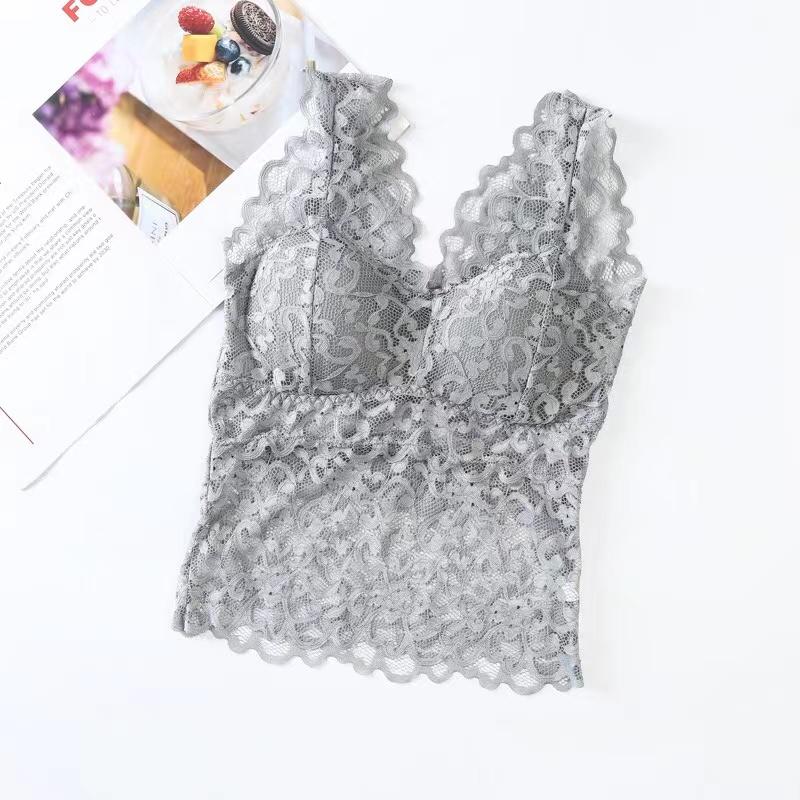 Fashion Bottoming Underwear Thin Backless Sling Hollow Out Lace V-neck Vest Top Sleeveless Bra Vest Inside Wear