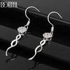 925 Sterling Silver Round Beads 8mm AAA Zircon Pendant Piercing Earrings Fashion Wedding Jewelry