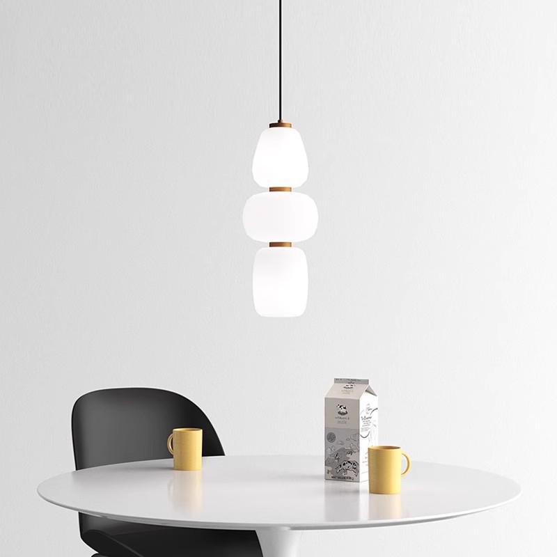 Wabi-Sabi Style Nordic Glass Pendant Light for Japanese Modern Minimalist Decor
