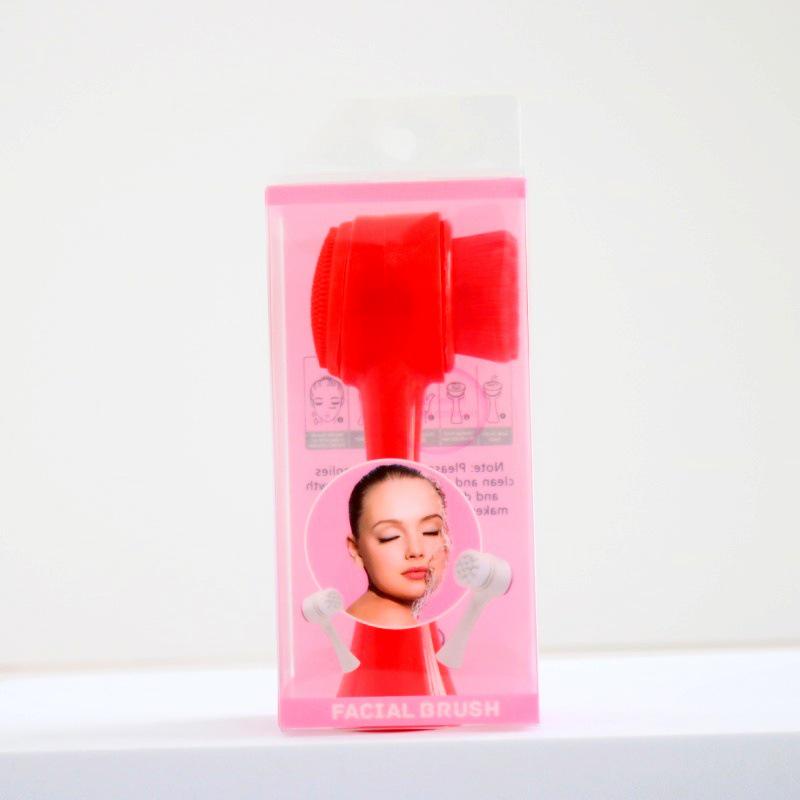Dwustronna Silikonowa Szczoteczka do Oczyszczania Twarzy 3D z Miękkim Włosiem - Środek do Oczyszczania Pór i Narzędzie do Masażu