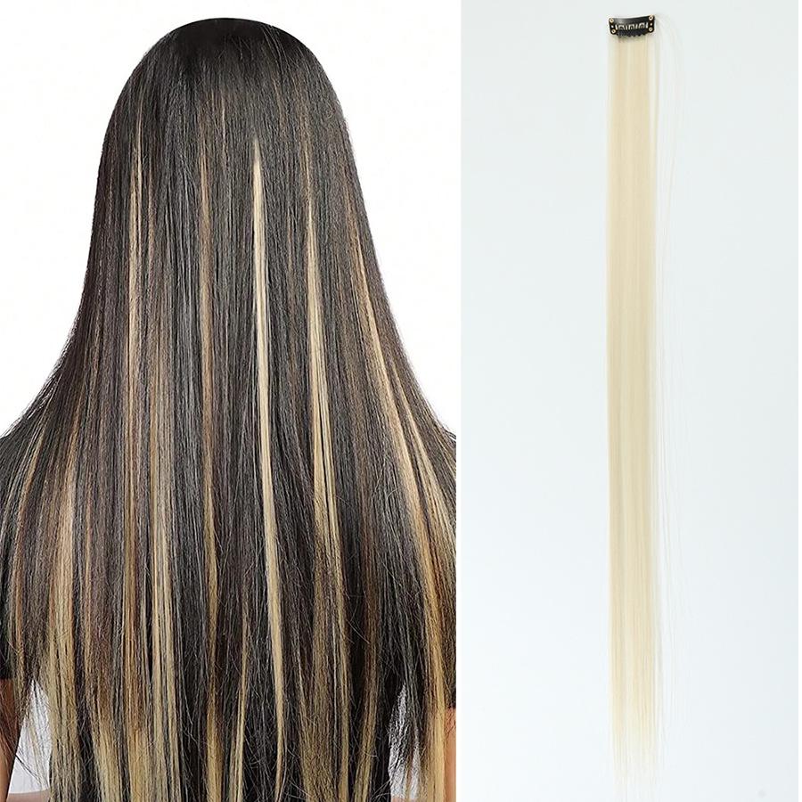 Colorful Invisible Clip-In Hair Extension: High-Temperature Silk for Highlighted Straight Hair