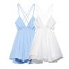 2025 Spring/Summer Women's Sweet Backless V-Neck Spaghetti Strap Swing Dress
