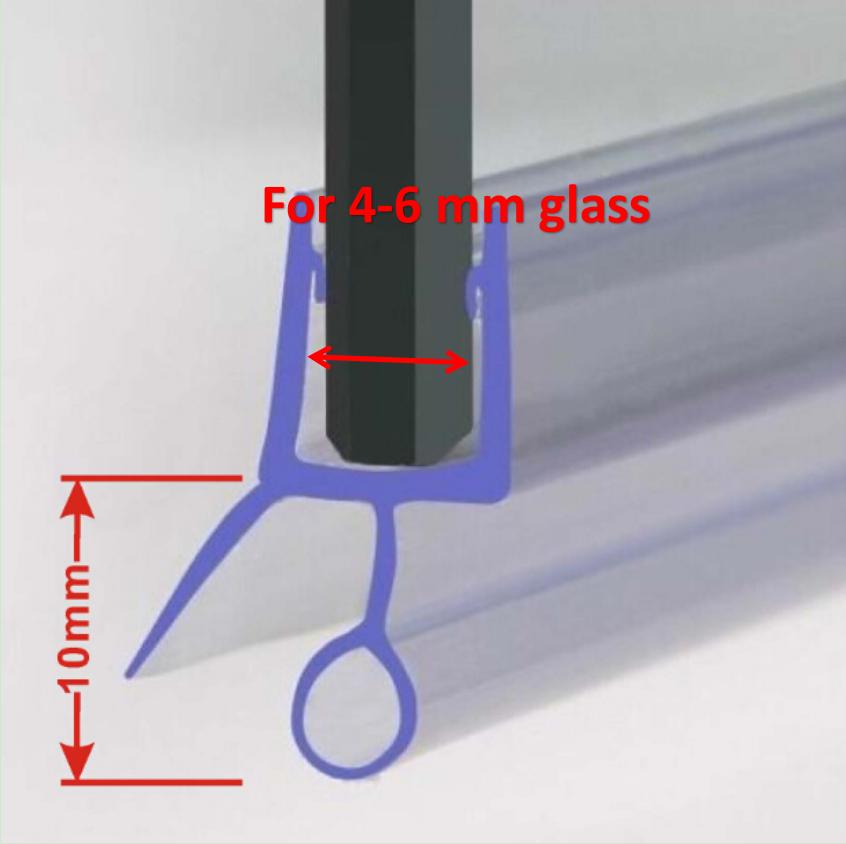 Bath Shower Screen Door Seal Strip for 4-6mm Glass Glue-free Waterproof Weatherstrip 50cm PVC Sealing Strip Bathroom Accessories