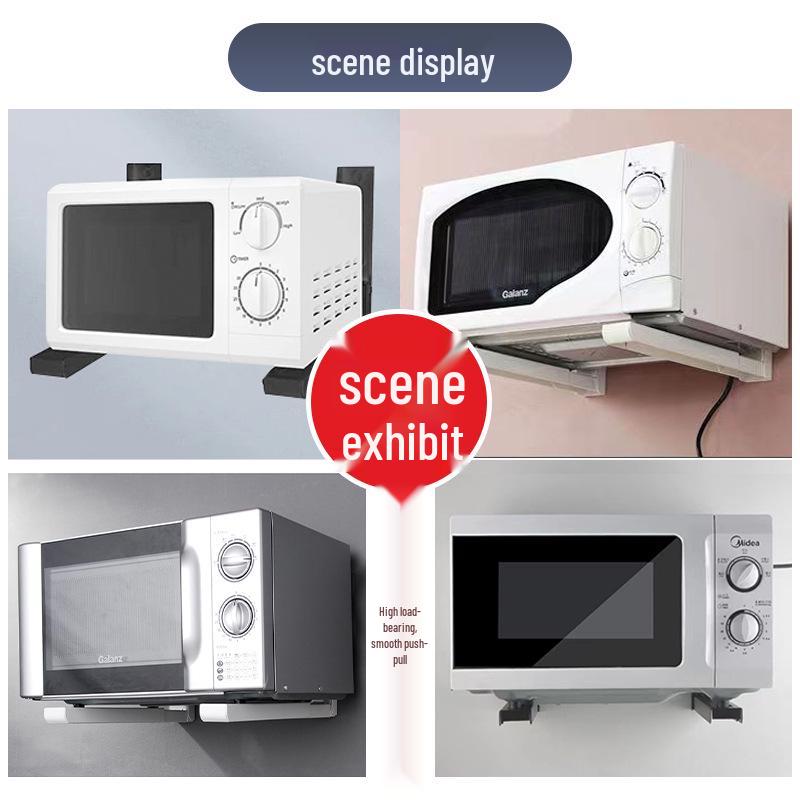 Retractable Metal Microwave Oven Load-Bearing Bracket Folding Storage Rack