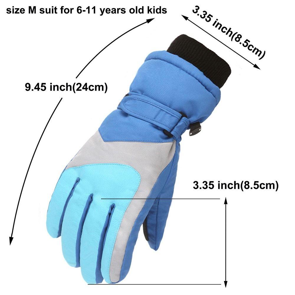 Non-slip Windproof Long-sleeved Mittens Children Ski Gloves Thick Warm Sports Riding Gloves
