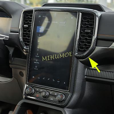 Pour -2025 Ford Ranger Everest Couvercles de Bouches d'Aération en Fibre de Carbone Entourages de Console Centrale Écrans Multimédia 12 Pouces Garnitures