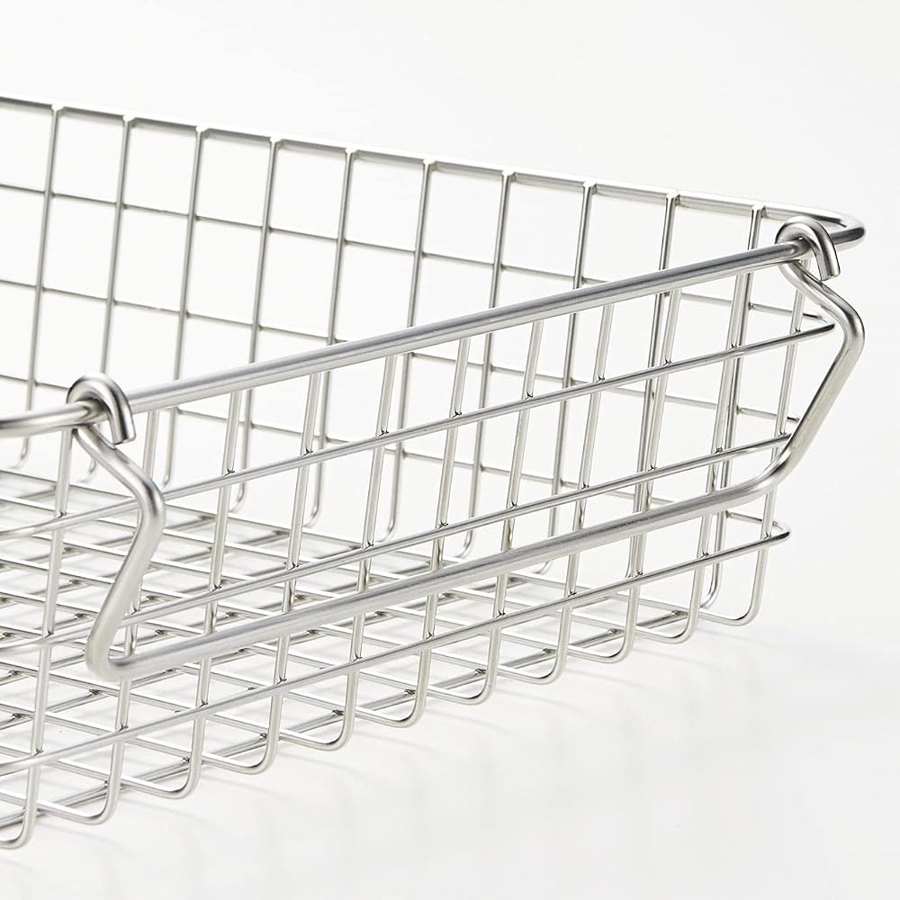 MUJI Stainless Steel Wire Basket 2, Approx. W37 x D26 x H8cm, 44831748, Gray