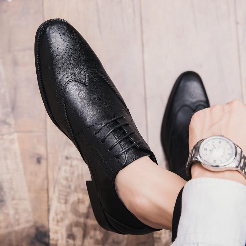 2025 New Spring and Summer Low-top Men's Leather Shoes British Business Pointed Casual Leather Shoes 47 Large Size Men's Shoes