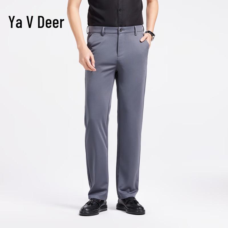 Yalu Men's Stretch Wrinkle-Resistant Straight-Leg Casual Pants