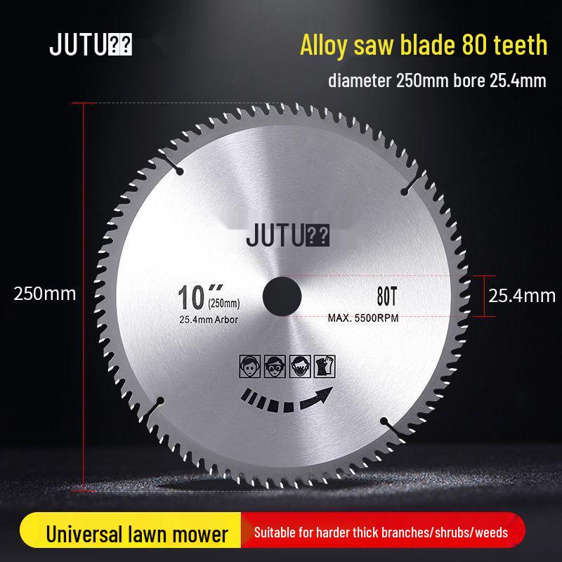 Stone-Proof Manganese Steel Circular Saw Blade for Gasoline Lawn Mowers & Brush Cutters - Universal Fit