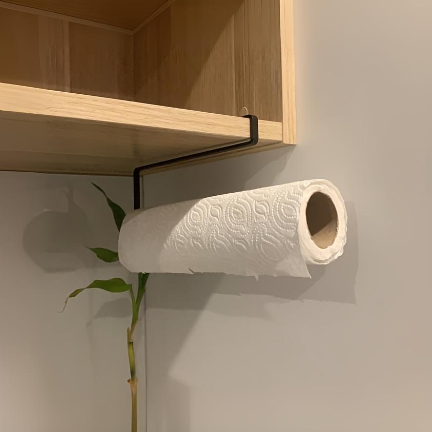 

1pc Wall-mounted multi-purpose kitchen organizer, suitable for plastic wrap, dishcloth dispenser, convenient paper towel holder белый