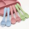Multi-Color Silicone Baby Fork & Spoon Set - Teething-Friendly Training Cutlery