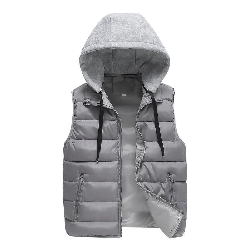 Mens Winter Cotton Puffer Vest Loose Fit Casual Sleeveless Jacket Work