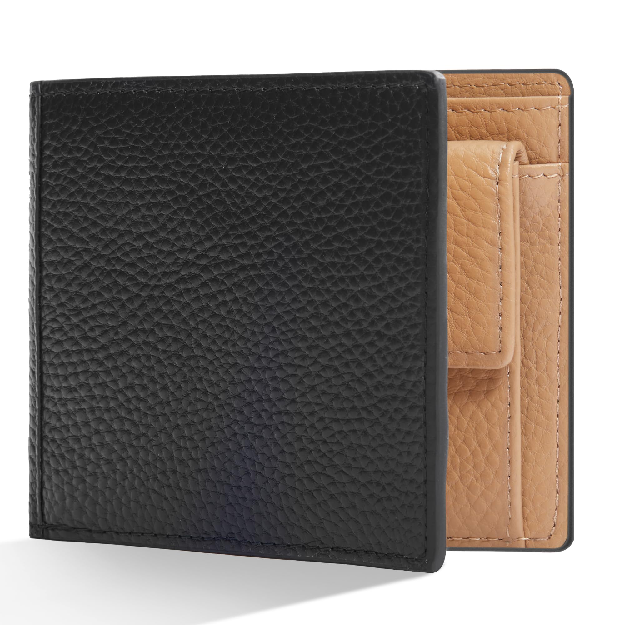 

Pomelo Best Бифолд Натуральная Большая RFID Легко Складывающийся Подарочная Коробка в Комплекте Мужской Кошелек, Кожаный, Вместительный, Защита, Использование, Тонкий, Кошелек, чёрный